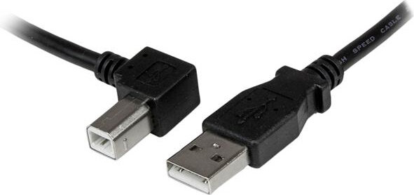 USB 2.0 A naar linkse hoek B M/M kabel (2 meter, zwart)