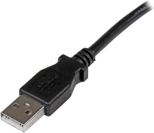 USB 2.0 A naar linkse hoek B M/M kabel (2 meter, zwart)
