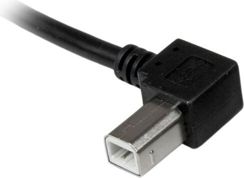 USB 2.0 A naar linkse hoek B M/M kabel (2 meter, zwart)