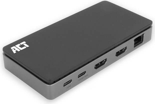 AC7093 USB-C 4K MST Dockingstation voor 2 HDMI-monitoren, Ethernet, USB-C, 3 x USB-A, PD passthrough en 1 meter lange afneembare USB-C-kabel