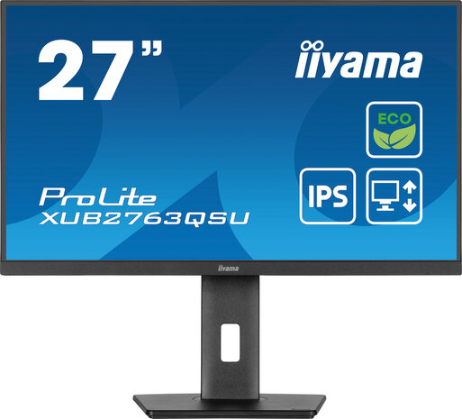 ProLite XUB2763QSU-B1 LED 27&quot;, 2560 x 1440 QHD, 100 Hz, IPS, 1500:1, 2 ms, HDMI, DisplayPort, speakers, mat zwart