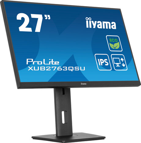 ProLite XUB2763QSU-B1 LED 27&quot;, 2560 x 1440 QHD, 100 Hz, IPS, 1500:1, 2 ms, HDMI, DisplayPort, speakers, mat zwart