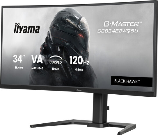 GCB3482WQSU-B1 LCD 34&quot; Wide, G-Master Black Hawk, 3440 x 1440, UWQHD, curved, FreeSync Premium, DisplayPort, USB-Hub