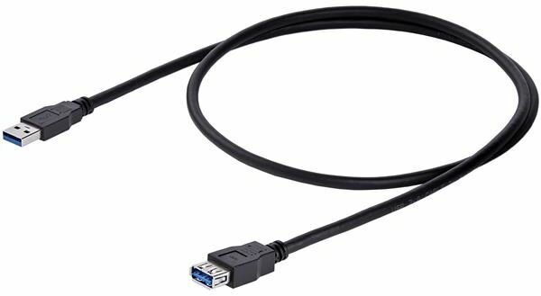 SuperSpeed USB 3.0 verlengkabel A-A M/F (1 meter, zwart)