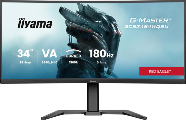 GCB3484WQSU-B1 LED 34&quot;, G-Master Red Eagle, 3440 x 1440, UWQHD, curved VA panel, FreeSync Premium, DisplayPort, USB-Hub