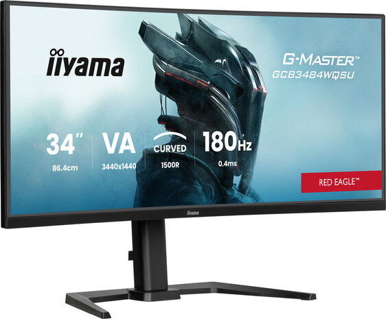 GCB3484WQSU-B1 LED 34&quot;, G-Master Red Eagle, 3440 x 1440, UWQHD, curved VA panel, FreeSync Premium, DisplayPort, USB-Hub