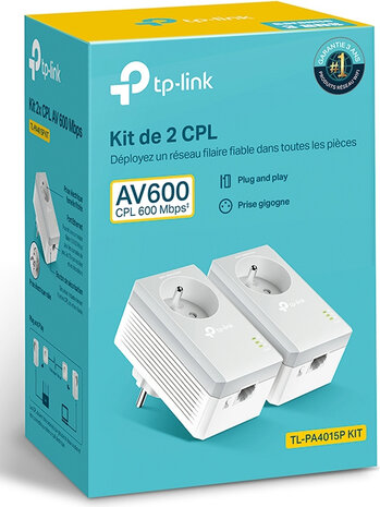 TL-PA4015P KIT (FR) AV600 Powerline Kit (met passthrough, FR)