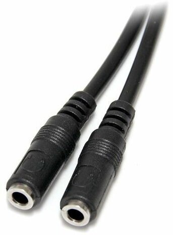 Slim stereo splitterkabel 3,5 mm M naar 2 x 3,5 mm F