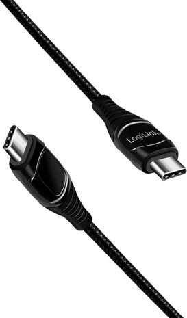 USB-C M/M kabel (2 m, laadstatus via OLED display, zwart)