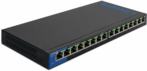 LGS116P Switch (unmanaged, 8 x 10/100/1000 poorten PoE + 8 x 10/100/1000 poorten, desktop, wall-mountable, PoE+)