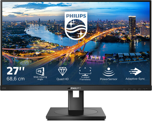 275B1 LED 27&quot;, 2560 x 1440 QHD, IPS, 1000:1, 4 ms, HDMI, DVI-D, DisplayPort, speakers, zwart