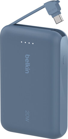 BoostCharge Power Bank 10K (10.000 mAh, 2 x USB-C, 20 Watt, incl. USB-C kabel, blauw)