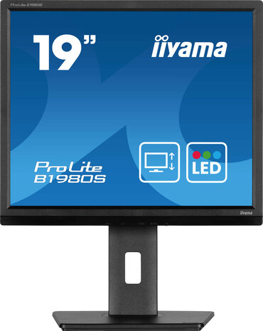 ProLite B1980S-B1 LED 19&quot;, 1280 x 1024, 1000:1, 3 ms, HDMI, DisplayPort, speakers, mat zwart
