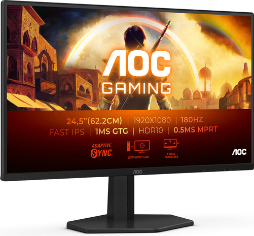 Gaming 25G42E LED 25&quot;, 1920 x 1080 Full HD 180 Hz, Fast IPS, 1000:1, HDR10, 0,5 ms, HDMI, DisplayPort, zwart/rood