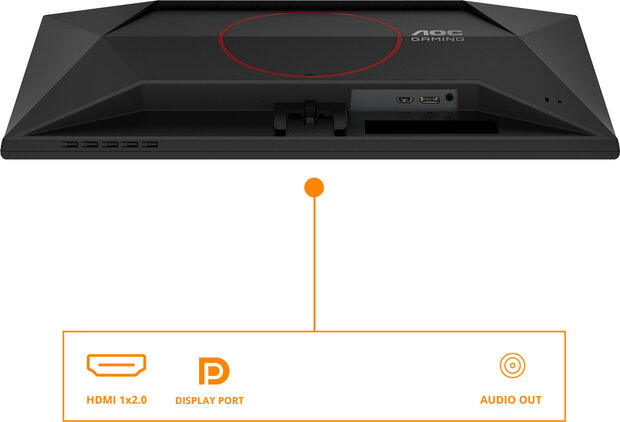 Gaming 25G42E LED 25&quot;, 1920 x 1080 Full HD 180 Hz, Fast IPS, 1000:1, HDR10, 0,5 ms, HDMI, DisplayPort, zwart/rood