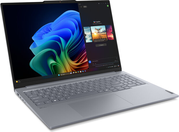 ThinkBook 16 G7 QOY 21NH (Snapdragon X Plus X1P-42-100 , Windows 11 Pro on ARM, Qualcomm Adreno, 16 GB RAM, 512 GB SSD NVMe, 16&quot; IPS 1920 x 1200, Bluetooth, Wi-Fi 7, grijs, Azerty)