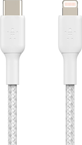 Boost Charge Lightningkabel : USB-C M naar Lightning M (1 meter, wit, USB Power Delivery 18 Watt)