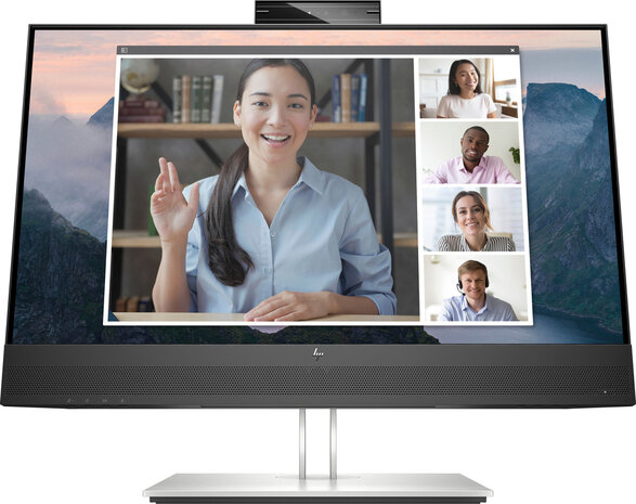 E24mv G4 Conferencing Monitor LED 23,8&quot;, 1920 x 1080 Full HD, IPS, 1000:1, 5 ms, HDMI, VGA, DisplayPort, speakers, zilver/zwart