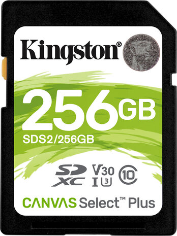 SDS2/256GB Canvas Select Plus Flash memory card 256 GB (Video Class V30, UHS-I U3, Class 10, SDXC UHS-I)