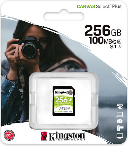 SDS2/256GB Canvas Select Plus Flash memory card 256 GB (Video Class V30, UHS-I U3, Class 10, SDXC UHS-I)