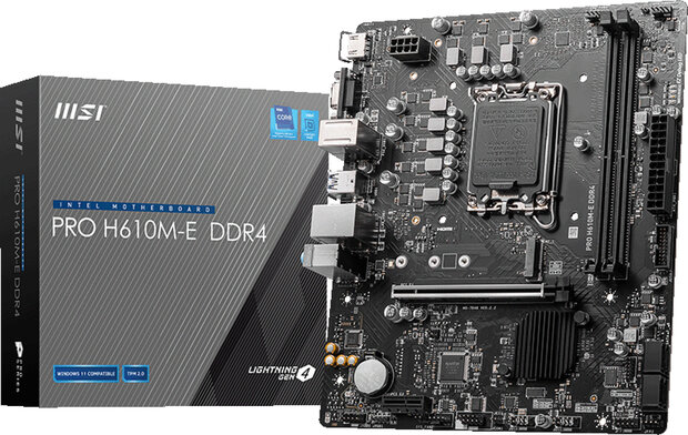 Socket 1700 : 1700 H610M-E DDR4 PRO (DDR4, M.2, HDMI, VGA, mATX)