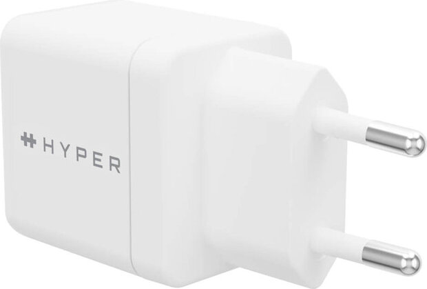 HyperJuice Power adapter (GaN, 35 Watt, Power Delivery 3.0 + PPS, Quick Charge 3.0, 2 output connectors USB-C, wit)