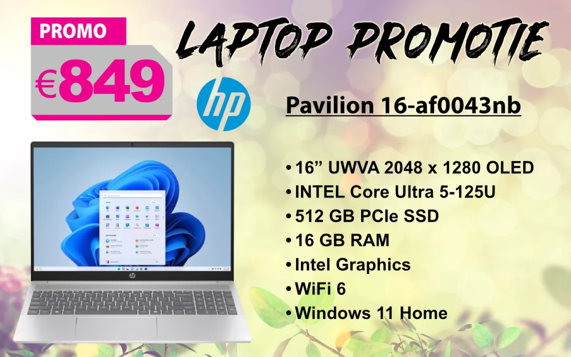 HP Pavilion 16-af0043nb bij Extrasoft in Gent