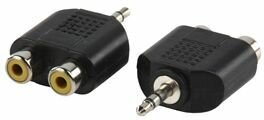 Audio Adapter plug (3,5 mm M naar 2 x RCA F, stereo)