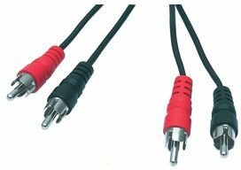 Audiokabel : 2 x RCA M/M (zwart, 1,5 meter)