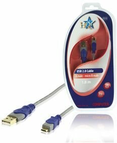 USB 2.0 kabel : A M naar micro B M (1,8 meter, zwart)