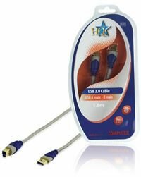 USB 3.0 kabel (A M naar B M, vergulde aansluitingen, 1,8 m)