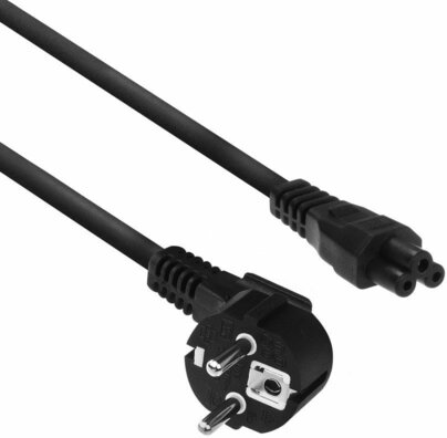 Stroomkabel : CEE 7/7 M hoek naar IEC 60320 C5 recht (AC 230 Volt, 2,5 A, 2 m, zwart)