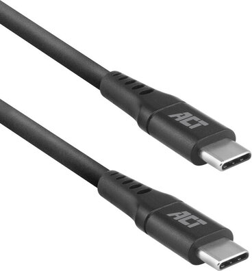 USB-C naar USC-C M/M kabel (1 meter, sync & charge, 60 Watt power delivery, zwart)