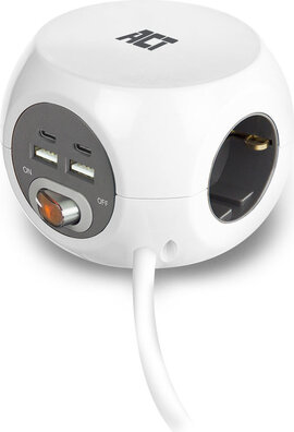 Power Strip Cube (3 stopcontacten 230 V en 4 USB-poorten 3,4 A)