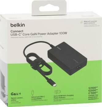 Connect USB-C Core GaN Power adapter 100 Watt (GaN technology, zwart)