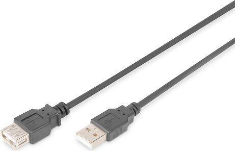 USB 2.0 Verlengkabel M/F (1,8 m, zwart)
