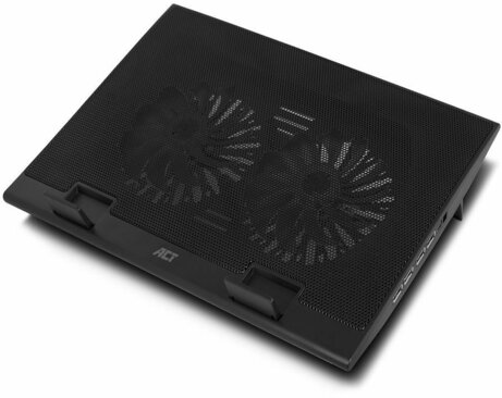 Notebook stand (met 2 cooling fans, 4-poort USB hub, 17,3", 125 mm, zwart)