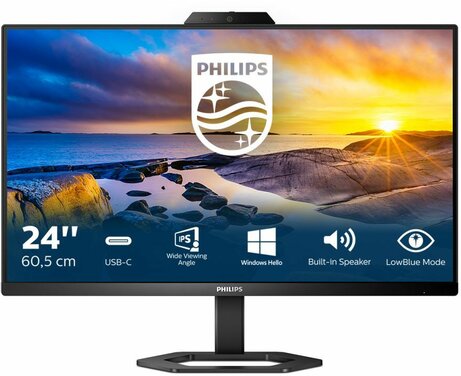 24E1N5300HE LED 24", 1920 x 1080 Full HD, IPS, 1000:1, 1 ms, HDMI, DisplayPort, USB-C, speakers, zwart