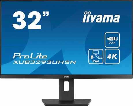 ProLite XUB3293UHSN-B5 LED 32", 3840 x 2160 4K, IPS, 4 ms, HDMI, DisplayPort, USB-C, speakers, mat zwart