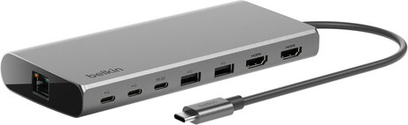 Connect 8-in-1 Dual Display Core Hub Docking station (USB-C naar 2 x HDMI en 1 x GBLAN)