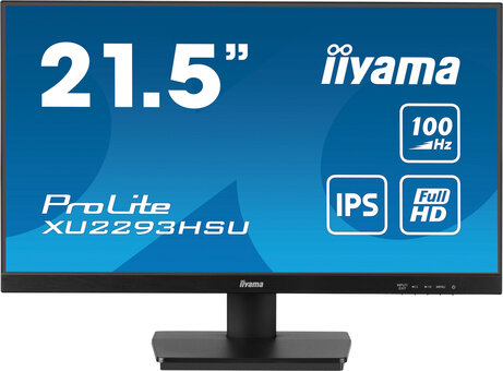 ProLite XU2293HSU-B7 LED 22", 1920 x 1080 Full HD, 100 Hz, IPS, 1000:1, 1 ms, HDMI, DisplayPort, speakers, mat zwart