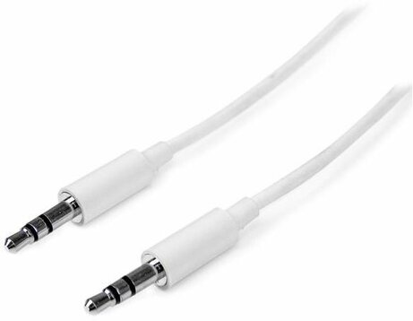 Slim 3,5 mm stereo audiokabel M/M (3 meter, wit)