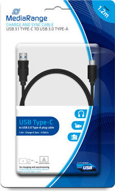 USB-C Charge & Sync kabel (1,2 meter, zwart)