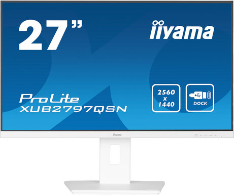 XUB2797QSN-W2 27", 2560 x 1440 QHD, IPS, USB-Hub, pivot, in hoogte verstelbaar, 1300:1, wit