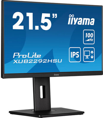ProLite XUB2292HSU-B6 LED 22", 1920 x 1080 Full HD, 100 Hz, IPS, 1000:1, 0,4 ms, HDMI, DisplayPort, speakers, mat zwart