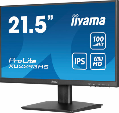 ProLite XU2293HS-B6 LED 22", 1920 x 1080 Full HD, 100 Hz, IPS, 1000:1, 1 ms, HDMI, DisplayPort, speakers, mat zwart