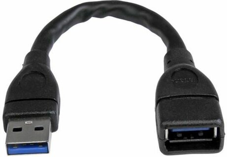 USB 3.0 verlengkabel A M/F (15 cm, zwart)