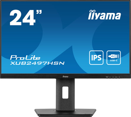 ProLite XUB2497HSN-B2 LED 24", 1920 x 1080 Full HD, 100 Hz, IPS, 1300:1, 1 ms, HDMI, DisplayPort, USB-C, speakers, mat zwart