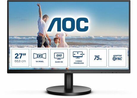 Q27B3MA LED 27", 2560 x 1440 QHD, VA, 4000:1, 4 ms, HDMI, DisplayPort, speakers, zwart