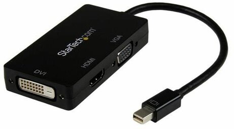 Mini DisplayPort naar VGA, DVI & HDMI Adapter (3-in-1, zwart)